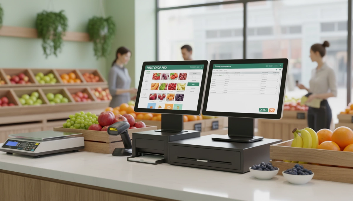 Dual OS POS Terminal for Fruit Shop Management
