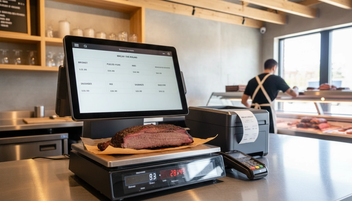 Matériel POS pour la vente de viande au poids BBQ